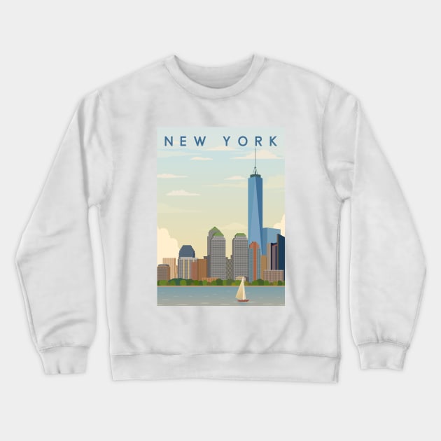 New york Crewneck Sweatshirt by Zakaria Azis